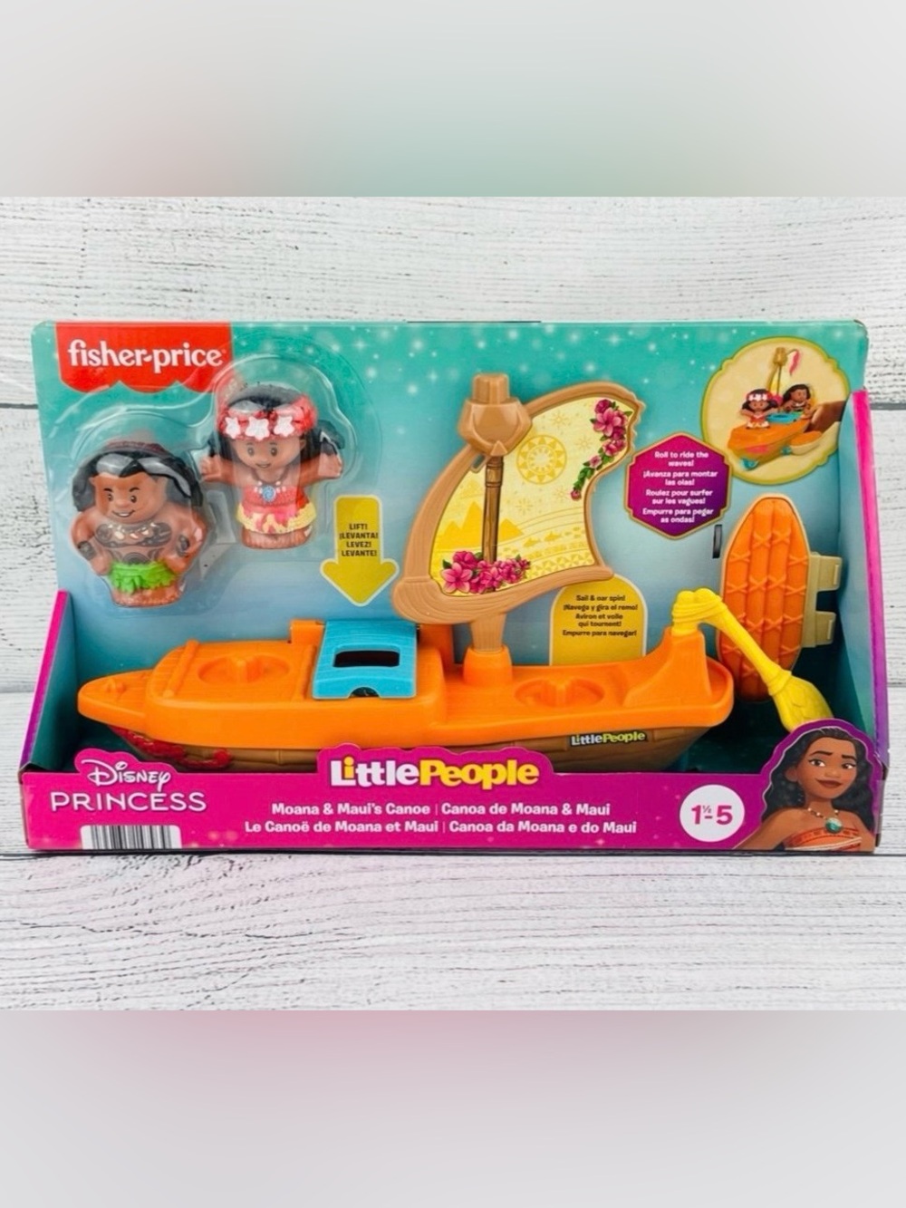 Fisher Price Little People Disney Moana & Mauis Canoe Playset - NEW